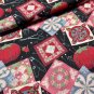 Quilting Themed Fabric Quilt Blocks Scissors Pins Notions 100% Cotton By the Yard