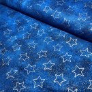 Stars Fabric Heart of America Glitter Fabric Traditions Silver Blue 100% Cotton By the Yard