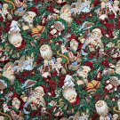 Victorian Santa Christmas Fabric by Joan Messmore for VIP Cranston 100% Cotton By the Yard