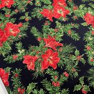 Christmas Lily Amaryllis Pine and Holly Fabric Joan Messmore VIP 100% Cotton By the Yard