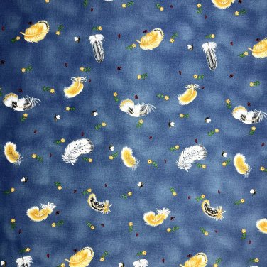 Feathers Fabric Sunnybrook Farms by Bonny Rochester for MM Fab 100% Cotton By the Yard