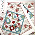 Heart Patchwork and Borders Fabric Panel Cheater Quilt 100% Cotton By the 1/2 YARD