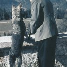 GERMAN WW2 Photo-- Adolf Hitler With Dog Blondi