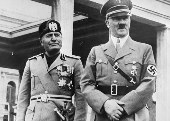 German WWII Photo = Adolf Hitler  - Mussolini