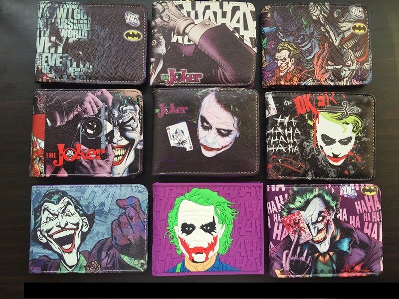 Anime Figure The Joker Wallet Short Style Coin Purse Card Bag Haha wallet Birthday Gift