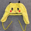 Japanese Cartoon Anime Pikachu Ushanka Yellow Hat Cute Y2K Warm Winter Hat