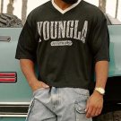 Streetwear YoungLA V-Neck Jersey Sport Fitness Gym Run T-Shirt