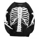 Streetwear Gothic Punk Bone Skeleton Knitted High Quality Jacquard Sweater