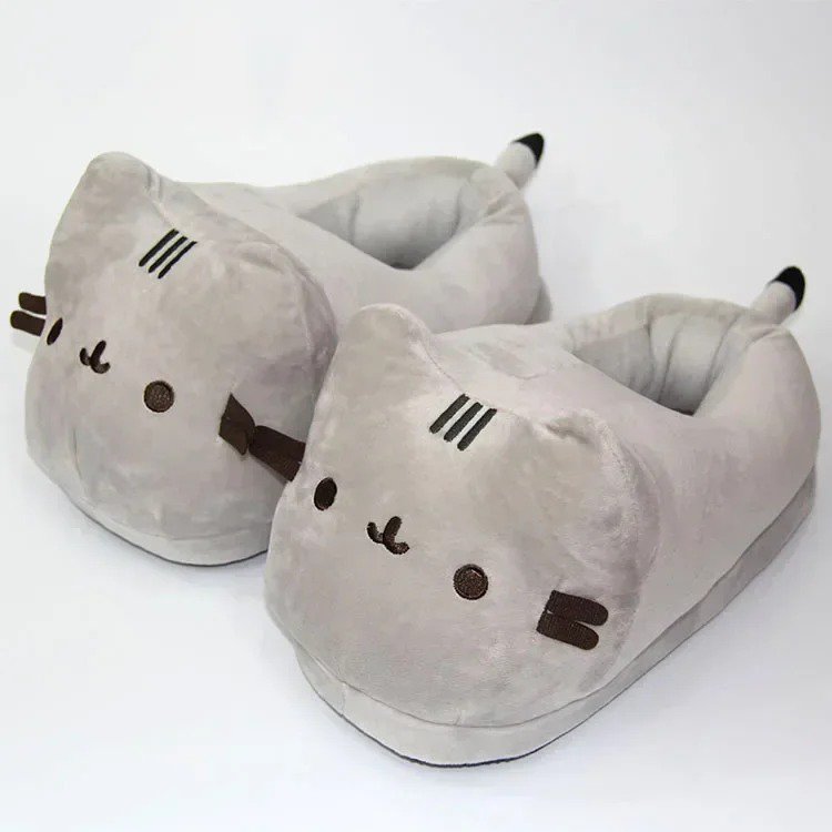 Cute Anime Pusheen Cat Kawaii Plush Indoor Slippers Adult Warm Shoes Home
