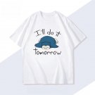 Pokemon Game Snorlax T-shirt Summer Men Women Japanese Harajuku Trend Loose Casual Short-sleeved Top