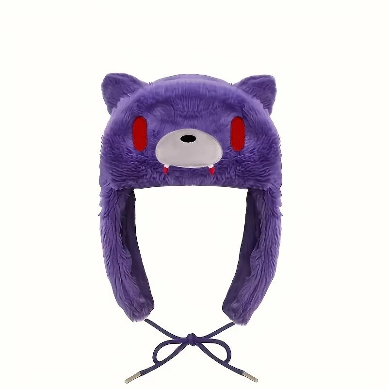 Japanese Cartoon Anime Chax GP Gloomy Fright Bear Ushanka Hat Cute Y2K Warm Winter Hat