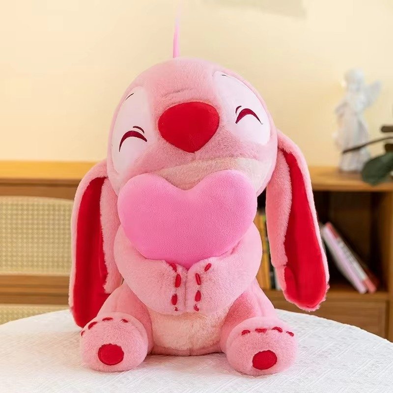 30cm Stitch Lilo Doll Cute Heartshape Pink Plush Stuffed Toy Anime Soft Stuffed Kawaii Gift