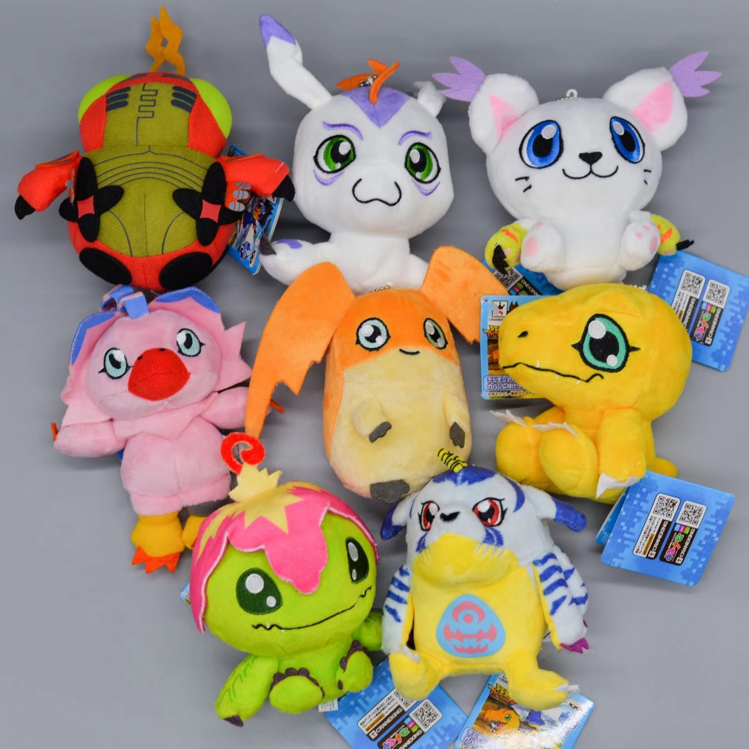 10cm Digimon Adventure Patamon Tailmon Gomamon Piyomon Agumon Tentomon Key chain Doll Plush Pendant