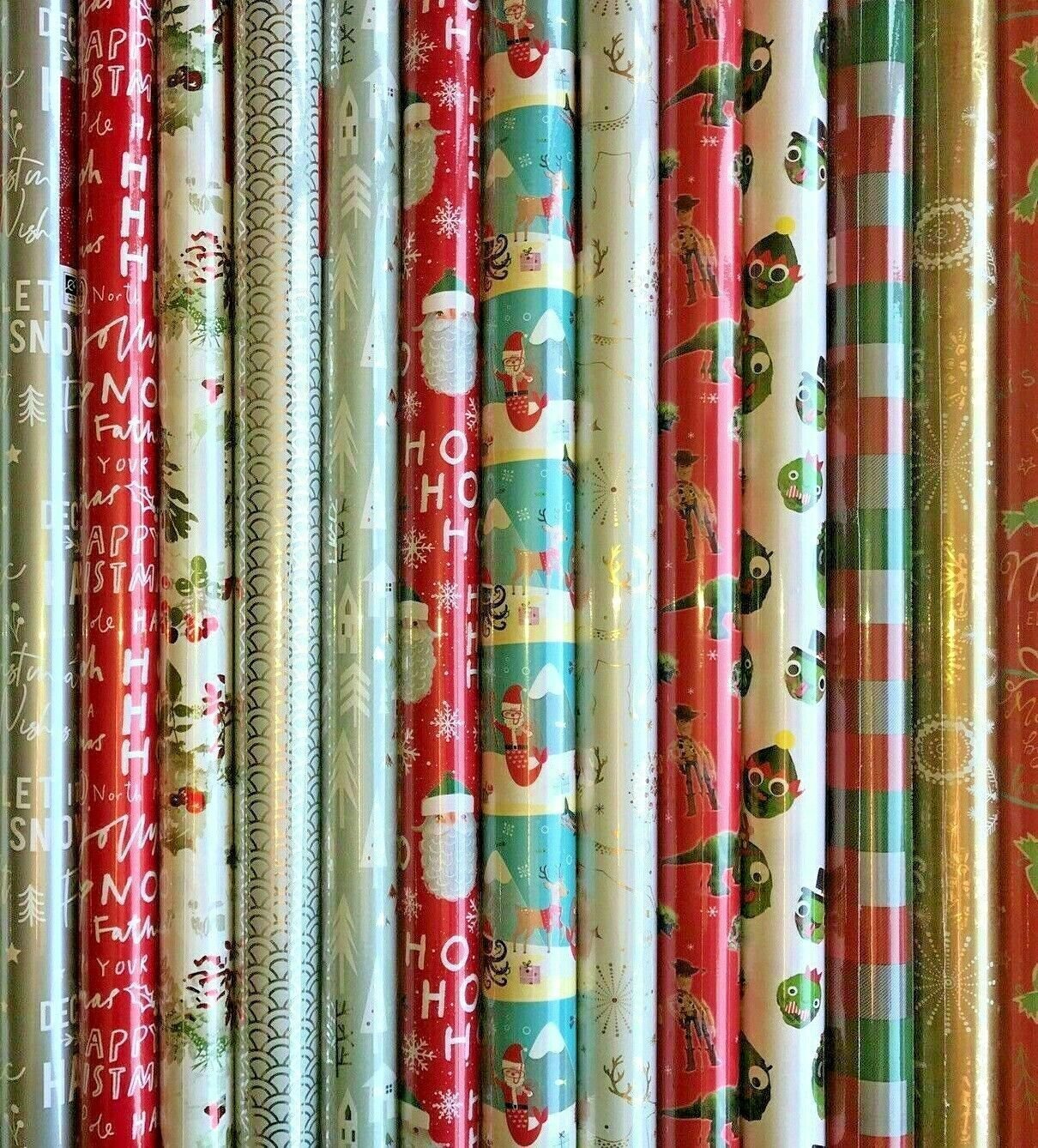 40M CHRISTMAS GIFT WRAP ASSORTED 4m 5m 10m 12m ROLLS WRAPPING PAPER ROLL PRESENT 5ZE18q