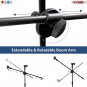 5 Core 4 Pieces Dual Microphone Stand, Foldable Tripod Boom Stand On-Stage Stands Short
