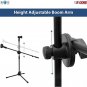5 Core 4 Pieces Dual Microphone Stand, Foldable Tripod Boom Stand On-Stage Stands Short