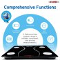 5 Core Digital Bathroom Scale for Body Weight Fat Rechargeable 400 lb/180kg BS 01 B BLK