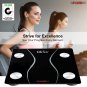5 Core Digital Bathroom Scale for Body Weight Fat Rechargeable 400 lb/180kg BS 01 B BLK