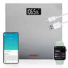 5 Core Digital Bathroom Scale for Body Weight Fat Rechargeable 400 lb/180kg BS 02 R SLV