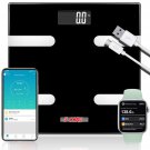 5 Core Digital Bathroom Scale for Body Weight Fat Smart Bluetooth Rechargeable BBS HL R BLK