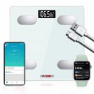 5 Core Digital Bathroom Scale for Body Weight Fat Smart Bluetooth Rechargeable BBS HL B WH