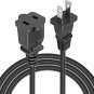 5Core 2-Prong Male-Female Extension Power Cord Cable, Outlet Extension Cable Cord EXC BLK 12FT