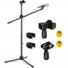 Microphone Stand Boom Mic Arm For Singing 360 Rotating Dual Mic Holder Clip