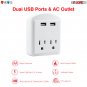 in Wall 2 USB 2 Outlet Surge Protector Outlet Adapter 2.4A USB Fast Charger 2U2O-1