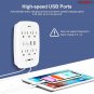 6 Outlet Extender 1225J Surge Protector With 4 USB Charger Port Wall Adapter WMS 6S 4USB