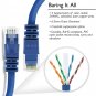Cat6 Ethernet Cable, Internet Network LAN Patch Cords, Outdoor&Indoor ET 15FT BLU