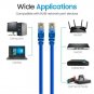 Cat6 Ethernet Cable, Internet Network LAN Patch Cords, Outdoor&Indoor ET 15FT BLU