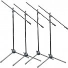 4 Pack Tripod Microphone Stand Heavy Duty w/ Extending 30” Telescoping Boom Arm