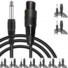 10 Pieces Female XLR to 1/4 Inch (6.35mm) TS Mono Jack Microphone Cable Mic Cord 10PCS
