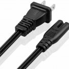 Extra Long 12ft 2 Prong 5 Pack Non-Polarized AC Wall Power Cable