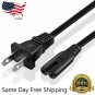 Extra Long 12ft 2 Prong 5 Pack Non-Polarized AC Wall Power Cable