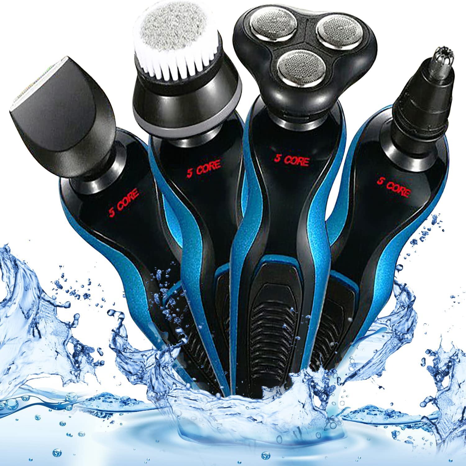 4-in-1 Electric Razor for Men Cordless Wet & Dry USB Rechargeable Rotary Waterproof Beard Trimmer