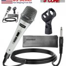 Microphone Neodymium Dynamic Mic XLR Audio Cardioid Karaoke w/ Clip ND 909 CHROME 2PC
