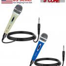 Microphone XLR Audio Cardioid Mic w/ Clip Vocal Karaoke Singing (PM286WH+BLU)2PK
