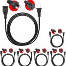 2-Prong Male-Female Extension Power Cord 10 Feet Cable EXC BLK 10FT 6 Pcs