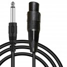 5 Core 10 Pieces Female XLR to 1/4 Inch (6.35mm) TS Mono Jack Microphone Cable Mic Cord 10PCS