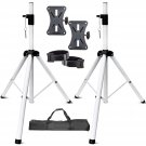 2 Pack Professional Speaker Tripod Stand Adjustable Up to 72" Heavy Duty Steel SS HD 2 PK WH