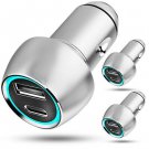 5Core 3 Pieces 12V Car USB Fast Charger USB-C Dual Port Adapter For IPhone, Samsung, CDKC12 3Pcs