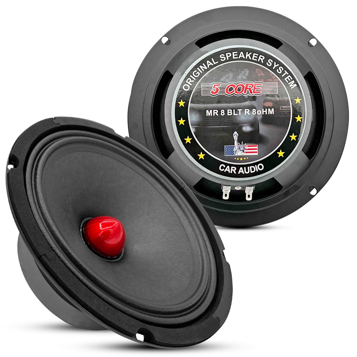 5 Core 8 Car Audio Speakers with Bullet 580 W 8 Ohm Mid-Range Loudspeaker MR 8 BLT R 8oHM
