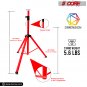 5 Core Professional Speaker Tripod Stand Adjustable Up to 72" Heavy Duty Steel SS HD 1 PK RED