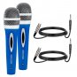 5Core 2Pcs Microphone Microfono Dynamic Mic XLR Audio Cardiod Karaoke w/MicClip PM 286 BLU 2PCS