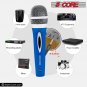 5Core 3Pcs Microphone Microfono Dynamic Mic XLR Audio Cardiod Karaoke w/MicClip PM 286 BLU 3Pcs