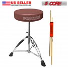 5Core Drum Stool Throne Thick Padded Percussion Seat Drummers Guitar Chair Stand DS CH BR