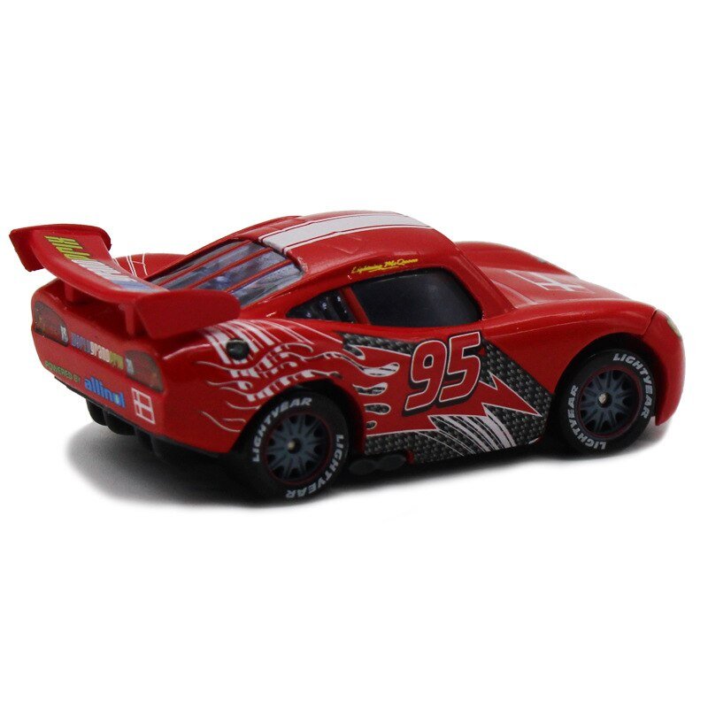 Disney Pixar Cars 2 3 No 95 Lightning Mcqueen Denmark Pattern Metal Diecast Alloy Toy Car Model Red