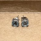 Light Blue Square Set Sterling Silver Earrings Light Blue Square Set Sterling Silver Earrings