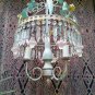 Delicate chandelier decorated with handmade majolica roses, murano .Italy